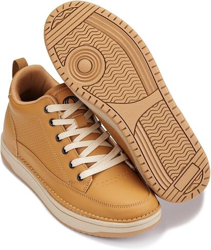 CALTO Men's Invisible Height Increasing Elevator Shoes - Casual Low-top Leatherette Sneakers - 2.4 Inches Taller in Saudi Arabia