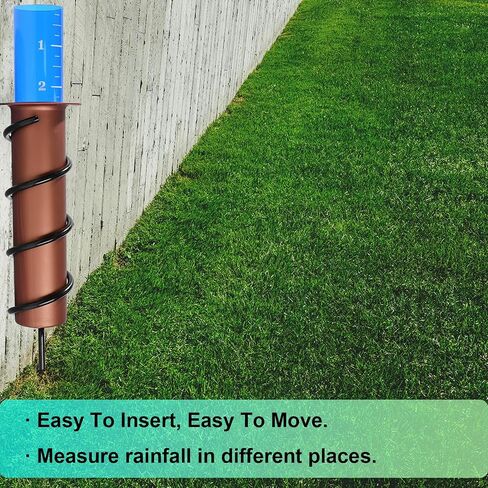 7.8-inch Large Rain Gauge Outdoor Freeze Proof, Durable Plastic Floating Rain Gauges Tube with Long Steel Stake for Yard/Garden Gifts, Accurate Rainfall Measurement & Outdoors Watering Tools in Saudi Arabia