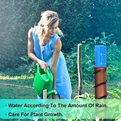 7.8-inch Large Rain Gauge Outdoor Freeze Proof, Durable Plastic Floating Rain Gauges Tube with Long Steel Stake for Yard/Garden Gifts, Accurate Rainfall Measurement & Outdoors Watering Tools in Saudi Arabia