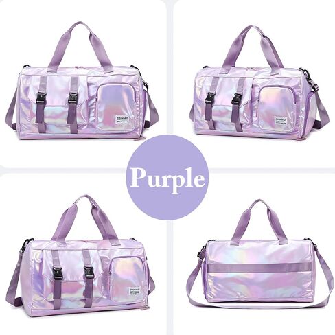 Personalized Gym Bag for Women,Weekender Duffle for Travel,Lightweight Carry on Bag with Shoe Compartment,Overnight Travel,Self Adhesive Chenille Letter Patches for DIY Decoration (Black) in Saudi Arabia