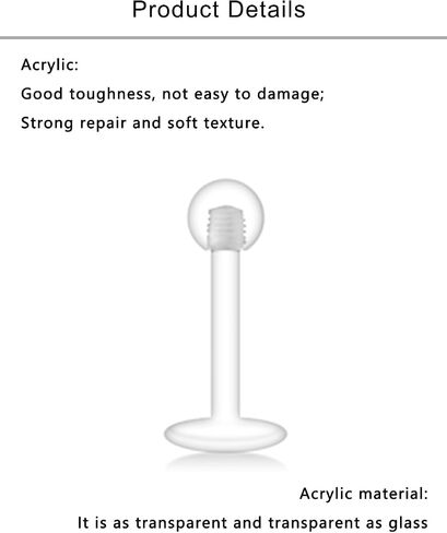 Lcolyoli 16G Clear Earrings for Sports Clear Piercing Retainers Clear Cartilage Earrings Plastic Earrings Bioflex Lip Rings Labret Retainer for Women Men 6-10mm Bar Length in Saudi Arabia