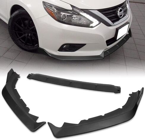 3 Pieces Front Bumper Lip Spoiler Splitter Side Body Kit Trim Protection Compatible with 2016-2018 Nissan Altima Sedan 4DR, 2017 (Painted Black) in Saudi Arabia