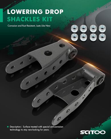 SCITOO 2-3 Drop Lowering Leaf Spring Shackles 2007-2018 for Chevrolet Silverado 1500 2007-2018 for GMC Sierra 1500 2007 for GMC Sierra 1500 Classic Leaf Spring Accessory Suspension Bracket SE702001 in Saudi Arabia