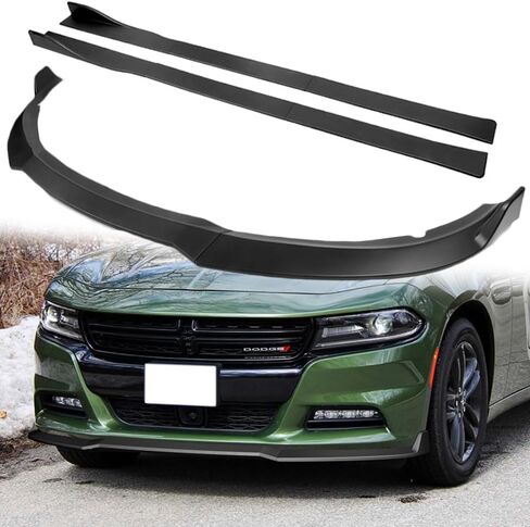 Q1-TECH, 9PCS Front Bumper Lip & Side Skirt Extensions Diffuser Compatible with Dodge Charger SE/RT/SXT/GT Base Trim 2015-2023, Front Bumper Lip Air Chin Body Spoiler Splitter ABS (Painted Black) in Saudi Arabia