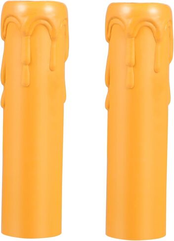 20pcs Plastic Candle Socket Sleeves for Chandeliers Lightweight and Covers for Wall Lamps for Home Decor and Celebrations Yellow in Saudi Arabia