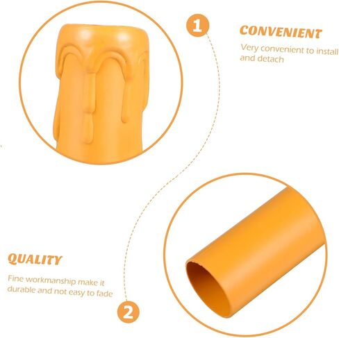 20pcs Plastic Candle Socket Sleeves for Chandeliers Lightweight and Covers for Wall Lamps for Home Decor and Celebrations Yellow in Saudi Arabia