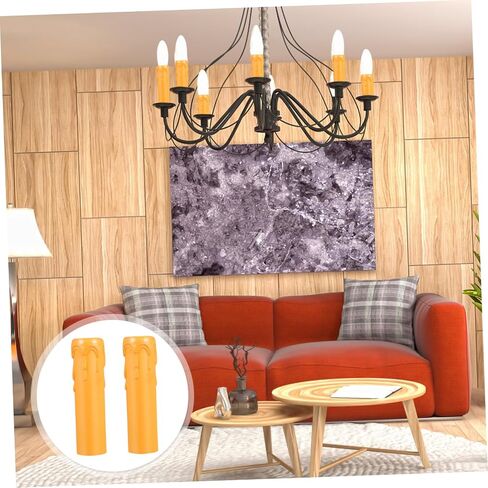 20pcs Plastic Candle Socket Sleeves for Chandeliers Lightweight and Covers for Wall Lamps for Home Decor and Celebrations Yellow in Saudi Arabia