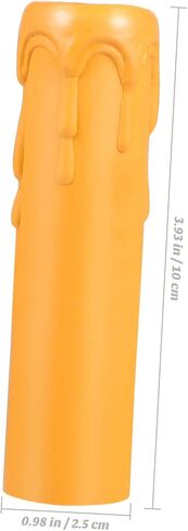 20pcs Plastic Candle Socket Sleeves for Chandeliers Lightweight and Covers for Wall Lamps for Home Decor and Celebrations Yellow in Saudi Arabia