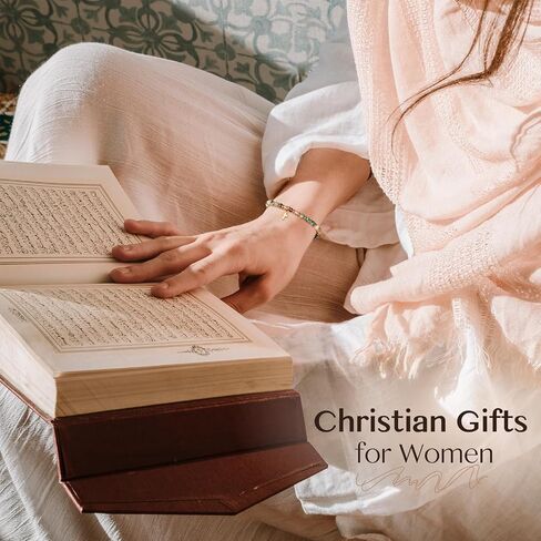 Christian Inspirational Bracelet Gifts for Women: Religious Cross Beads Bracelet Baptism Christmas Day Gifts for Godmother Mom Daughter Sister Friend in Kuwait