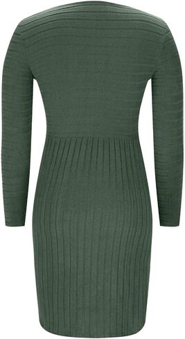 Sweater Dresses for Women 2025 Trendy Ribbed Knit Long Sleeve Dress Fall Casual Swing Crewneck Mini Dresses in Saudi Arabia
