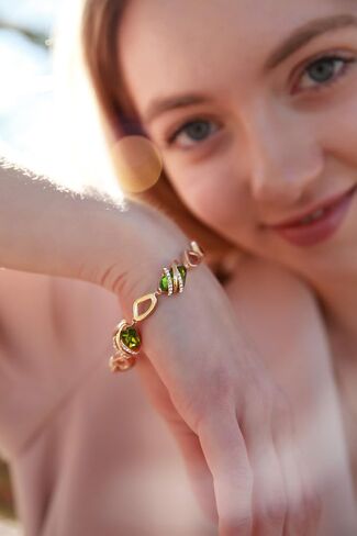 Leafael Wish Stone Link Charm Bracelet with Birthstone Crystals, Rose Gold Plated or Silver-tone, 7"+2" in Saudi Arabia
