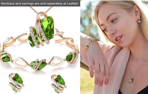 Leafael Wish Stone Link Charm Bracelet with Birthstone Crystals, Rose Gold Plated or Silver-tone, 7"+2" in Saudi Arabia