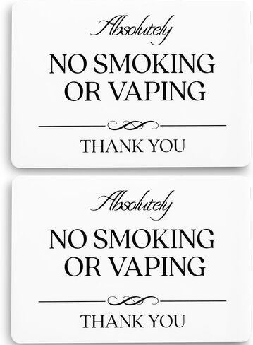Absolutely No Smoking or Vaping Sign (Black Acrylic 5 x 3.5 in) - No Smoking Signs for Business - No Smoking Signs for Home - No Smoking Sign - Airbnb Essentials for Hosts - Airbnb SIgns - VRBO Signs in Saudi Arabia