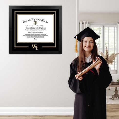 صور الحرم الجامعي NCAA Wake Forest Demon Deacons للجنسين إطار أسود دبلوم مانهاتن مع طباعة حجرية إضافية، أسود، مقاس واحد in Saudi Arabia