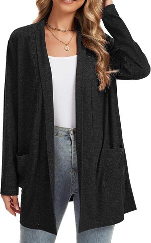 Womens Cardigan Long Sleeve Lightweight with Pockets Business Casual Early Fall Fashion Clothing Cute Tops in Saudi Arabia