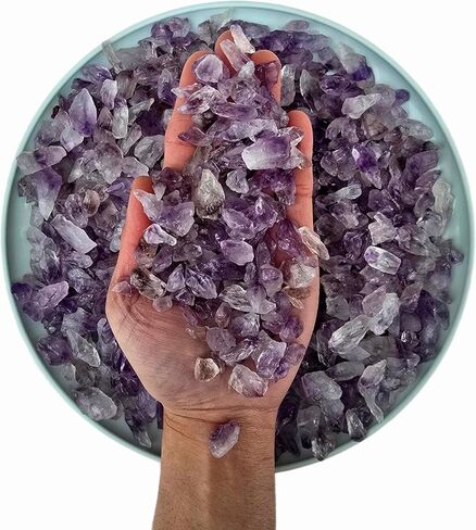 Half Pound Crushed Amethyst Crystal Bulk Chips Raw Stones for Crafting, Beading and Healing in Saudi Arabia