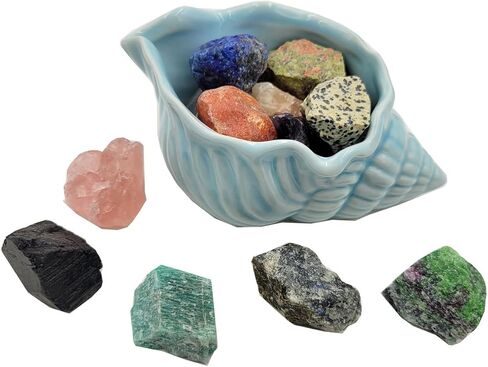 15 Colors Energy Crystals and Healing Stones Assorted Bulk Raw Crystals 1-1.5inches Large Gemstones for Tumbling, Reiki,Wicca,Chakra (Color C) in Kuwait