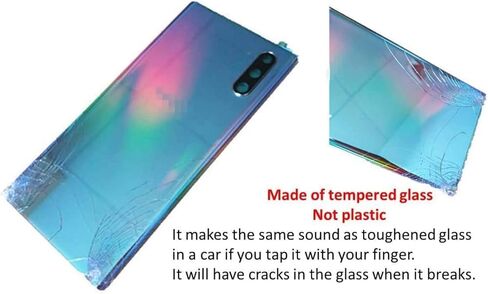 غطاء خلفي لهاتف Galaxy Note 10 Plus غطاء زجاجي بديل للباب مع أجزاء عدسة الكاميرا لهاتف Samsung Galaxy Note10+ Note10 Plus 5G +Tools (Aura Glow) in Kuwait