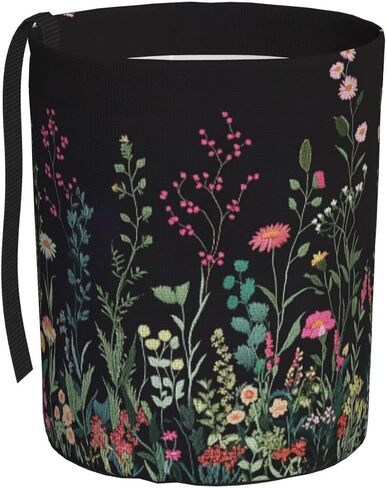 Car Trash Can Hanging, Wildflower Plant Waterproof Auto Garbage Bin Universal Vehicle Waste Container, 3.5L Capacity in Saudi Arabia