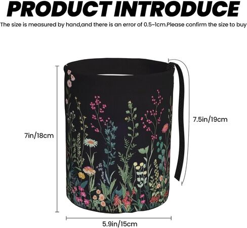 Car Trash Can Hanging, Wildflower Plant Waterproof Auto Garbage Bin Universal Vehicle Waste Container, 3.5L Capacity in Saudi Arabia