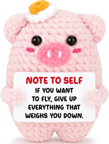 Funny Birthday Gifts for Women Friends Daughter Crochet Pink Pig Happy Birthday Unique for Best Friend Sister Teens Girls Girlfriend Wife Handmade Knitted Emotional Animals for Coworker Boss Decor in Saudi Arabia