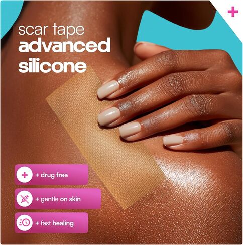 Silicone Scar Sheets Roll – Advanced Medical Grade Silicone Scar Tape for Surgical Scars, C Section, Keloids & Tummy Tuck – Reusable, Cut-to-Fit Scar Removal Strips 1.6"x60"/120" in Saudi Arabia