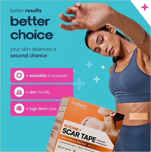 Silicone Scar Sheets Roll – Advanced Medical Grade Silicone Scar Tape for Surgical Scars, C Section, Keloids & Tummy Tuck – Reusable, Cut-to-Fit Scar Removal Strips 1.6"x60"/120" in Saudi Arabia