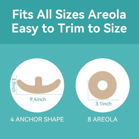 Breast Silicone Scar Sheets – 8 Areola Circles + 4 Anchor Patches | Medical Grade, Reusable & Waterproof Scar Tape for Breast Surgery, Implants, Lift, Reduction & Mastectomy Recovery in Saudi Arabia