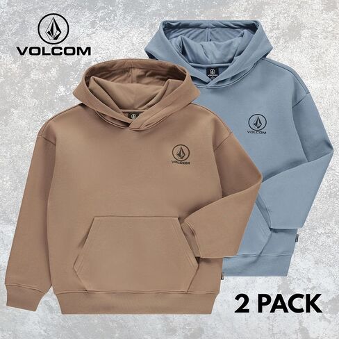سترة Volcom للأولاد بغطاء رأس مكونة من 2 سترة للأولاد من القطن المريح الفاخر مقاس 8-20 in Saudi Arabia