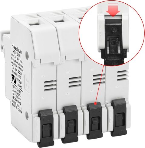 Cylindrical Fuse Holder Base RT18-32(X) 32A AC690V 4 Pole DIN Rail Mounting for RT18 RO15 10 x 38mm Fuse CE UL Listed in Saudi Arabia