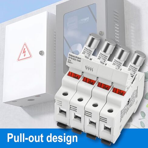 Cylindrical Fuse Holder Base RT18-32(X) 32A AC690V 4 Pole DIN Rail Mounting for RT18 RO15 10 x 38mm Fuse CE UL Listed in Saudi Arabia