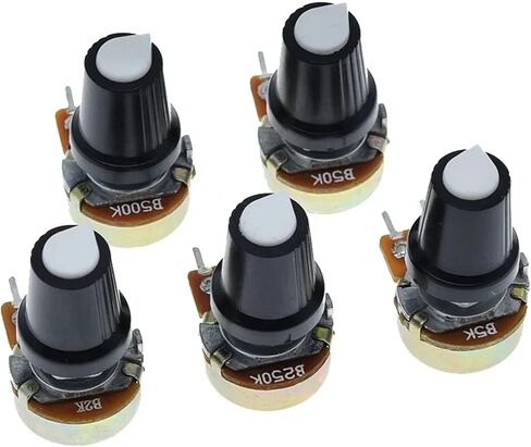 5 Sets WH148 1K 10K 20K 50K 100K 500K Ohm 15mm 3 Pin Linear Taper Rotary Potentiometer Resistor for with AG2 White Cap(20K Ohm) in Saudi Arabia