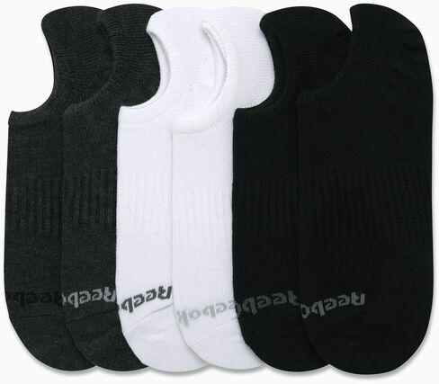 Reebok Mens No Show Socks - 6 Pack Breathable Cushioned Athletic Performance Low Cut Socks for Men (Sizes: 6-12.5) in Saudi Arabia