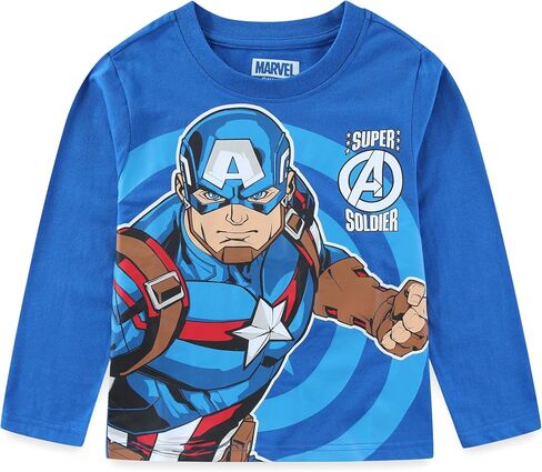 قميص Marvel Avengers Iron Man Captain America Hulk Boys بأكمام طويلة 3 قطع للأطفال الصغار والكبار in Saudi Arabia