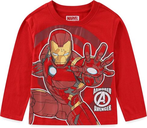 قميص Marvel Avengers Iron Man Captain America Hulk Boys بأكمام طويلة 3 قطع للأطفال الصغار والكبار in Saudi Arabia