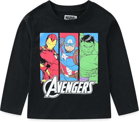 قميص Marvel Avengers Iron Man Captain America Hulk Boys بأكمام طويلة 3 قطع للأطفال الصغار والكبار in Saudi Arabia