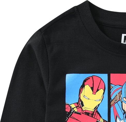 قميص Marvel Avengers Iron Man Captain America Hulk Boys بأكمام طويلة 3 قطع للأطفال الصغار والكبار in Saudi Arabia