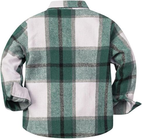 Cromoncent Boys Long Sleeve Flannel Plaid Shirt Button Down Thick Shirts in Saudi Arabia