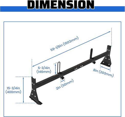 ECOTRIC 59in Roof Racks Compatible with 1996-Up Chevy Express 1500/2500/3500, 850 LBS Capacity, 3 bar roof Ladder Rack for Van Steel White in Saudi Arabia