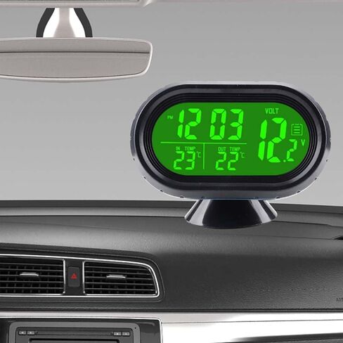 متعددة الوظائف السيارات السيارات LCD ساعة رقمية ميزان الحرارة مراقب الجهد ، سيارة ميزان الحرارة الرقمي الفولتميتر على مدار الساعة in Saudi Arabia
