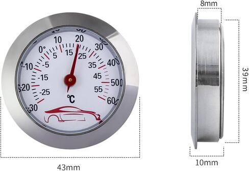Round Temperature Testing Gauge -30 to 60℃ Car Thermometer Embedded Accuracy Temp Monitor No Required Meter Accuracy Temp Monitor No Required in Saudi Arabia