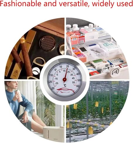Round Temperature Testing Gauge -30 to 60℃ Car Thermometer Embedded Accuracy Temp Monitor No Required Meter Accuracy Temp Monitor No Required in Saudi Arabia