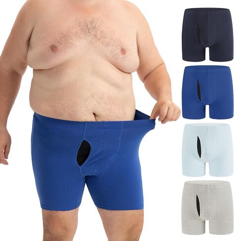 ملابس داخلية قصيرة وكبيرة للرجال من INNERSY مصنوعة من القطن الماص للرطوبة مقاس XL-5XL ملابس داخلية مكونة من 4 قطع in Saudi Arabia