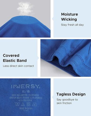 ملابس داخلية قصيرة وكبيرة للرجال من INNERSY مصنوعة من القطن الماص للرطوبة مقاس XL-5XL ملابس داخلية مكونة من 4 قطع in Saudi Arabia