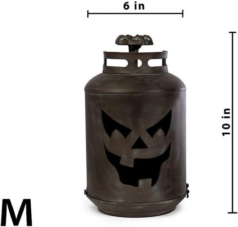 Patina Pumpkin Lantern (Set of 3) , Fall, Metal Jack O Lantern for Fall, Halloween, Home and Porch Decorations - Patina Lantern Propane Replica in Saudi Arabia