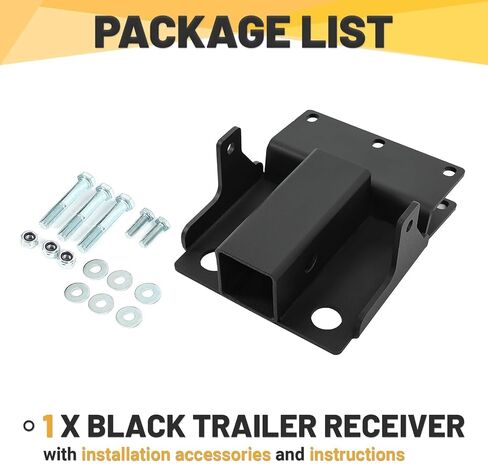 جهاز استقبال وصلة المقطورة مقاس 2 بوصة من KUAFU متوافق مع Kawasaki Mule 600 610 2005-2016، Mule SX 2017-2025 مجموعة لوحة استقبال وصلة سحب المقطورة الخلفية in Saudi Arabia