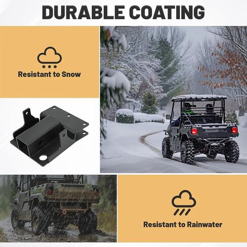 جهاز استقبال وصلة المقطورة مقاس 2 بوصة من KUAFU متوافق مع Kawasaki Mule 600 610 2005-2016، Mule SX 2017-2025 مجموعة لوحة استقبال وصلة سحب المقطورة الخلفية in Saudi Arabia