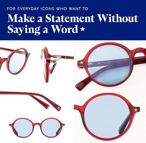 Elton John Eyewear Glasses for Men & Women, Fashion Tint Glasses - Tinted Eyeglases with Non-Glare Lenses & UV Protection in Saudi Arabia