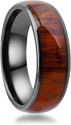 Koa Wood Band Inlay RFID Smart Ring سيراميك إيبوكسي أسود أو مطلي بالذهب معرف T5577 / IC CUID (GEN2) رقاقة استنساخ قابلة لإعادة الكتابة 125 كيلو هرتز / 13.56 ميجا هرتز حلقة بطاقات المفاتيح للتحكم في الوصول in Kuwait