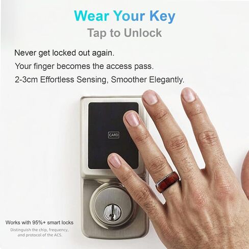 Koa Wood Band Inlay RFID Smart Ring سيراميك إيبوكسي أسود أو مطلي بالذهب معرف T5577 / IC CUID (GEN2) رقاقة استنساخ قابلة لإعادة الكتابة 125 كيلو هرتز / 13.56 ميجا هرتز حلقة بطاقات المفاتيح للتحكم في الوصول in Kuwait